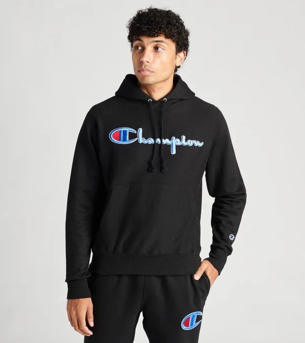 Champion - Men's 3D Stitch REVERSE Weave Pullover Hoodie (Black)
