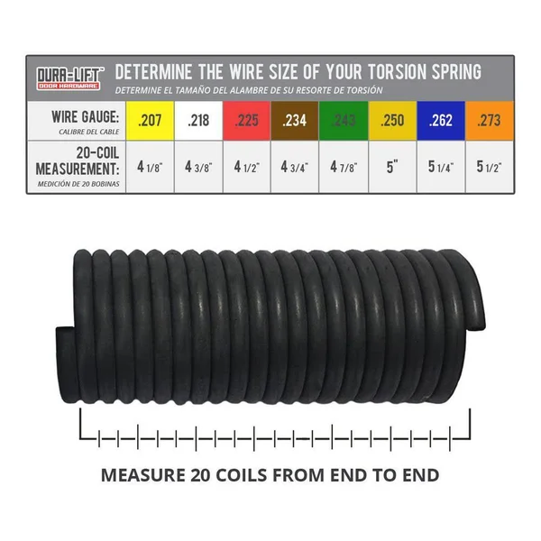 Dura-lift .207 x 1.75 inch x 23 inch Torsion Garage Door Spring (Yellow, Left Wound), Size: 1.75 Inner Diameter