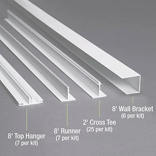 CeilingMAX 100 Sq. ft. Argent Silver Surface Mount Ceiling Grid Kit