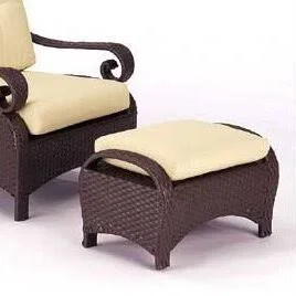 Carlton Ottoman with Cushion Woodard Frame Color: Natural, Cushion Color: Augustine Gravel