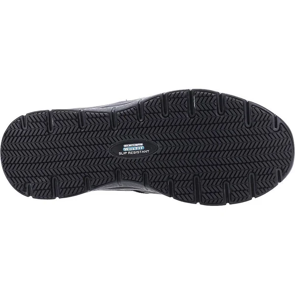 Skechers Bronwood Wide Black Mens Leather Occupational Shoes - 7 UK