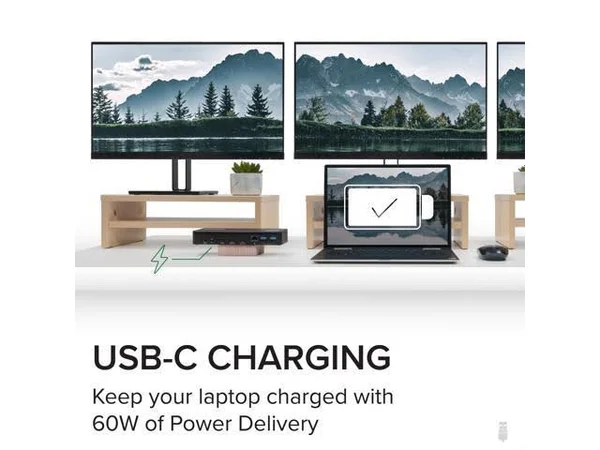 UD-3900PDZ Plugable USB C Triple Display Docking Station w/ Laptop Charging