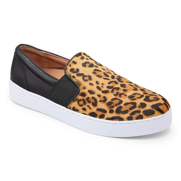 Vionic Demetra Slip on Sneaker Tan Leopard, 8, M
