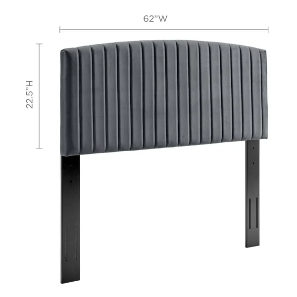 Silver Orchid La Marr Velvet Full - Queen Headboard - Navy