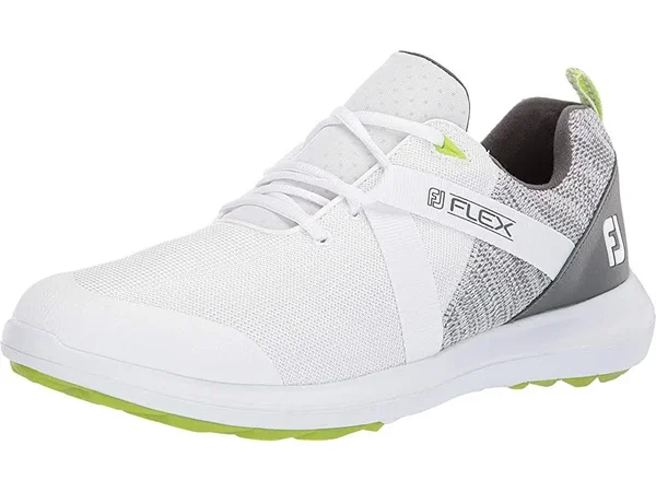 Footjoy Men FJ Flex Golf Shoes - White - Size 11 Wide
