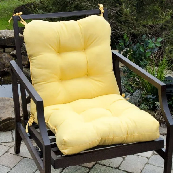 Greendale Home Fashions Outdoor Seat/Back Chair CUSHION - Sunbeam, 42 x 21 x 4 inches