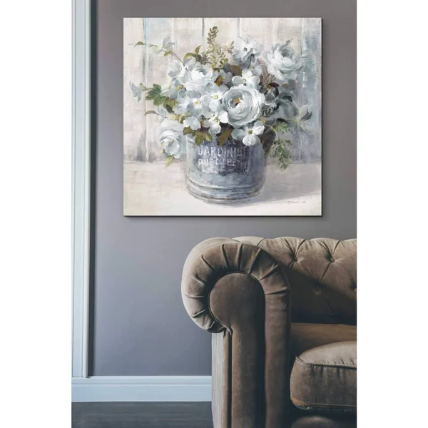 Epic Graffiti &Garden Blooms I Blue Crop& by Danhui Nai, Canvas Wall Art, 26x22x26x22