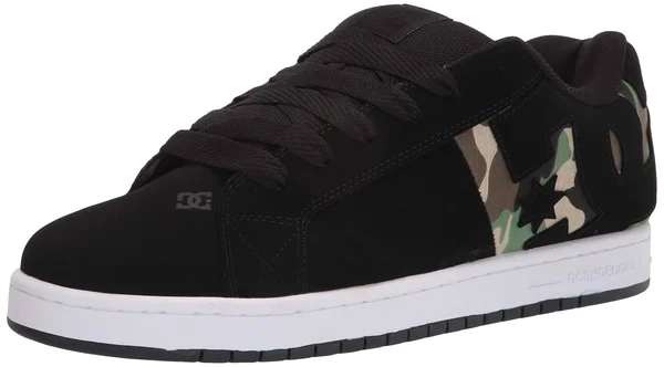 DC Court Graffik Sq Men's Skate Shoes Black/Camo Print : 10.5 D - Medium