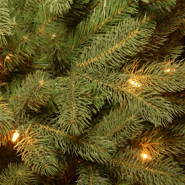 National Tree Company - 7.5ft. Feel Real Down Swept Douglas Fir Pencil Slim Hinged Tree with 350 Clear Lights