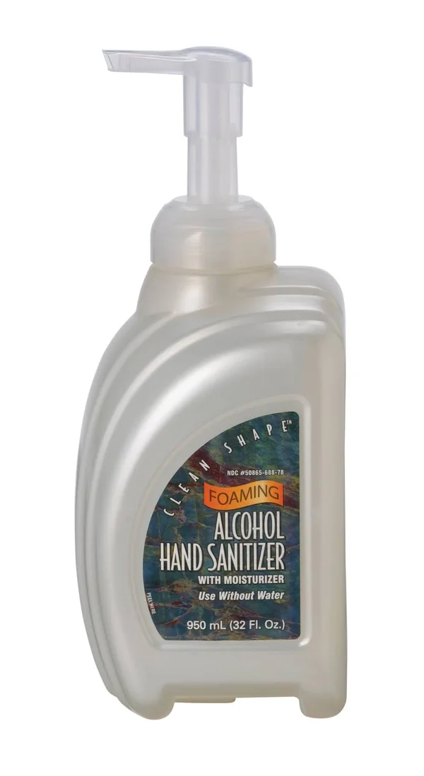School Smart Clean Shape Instant Foam Hand Sanitizer, 950 Milliliter, Case of 8, Clear