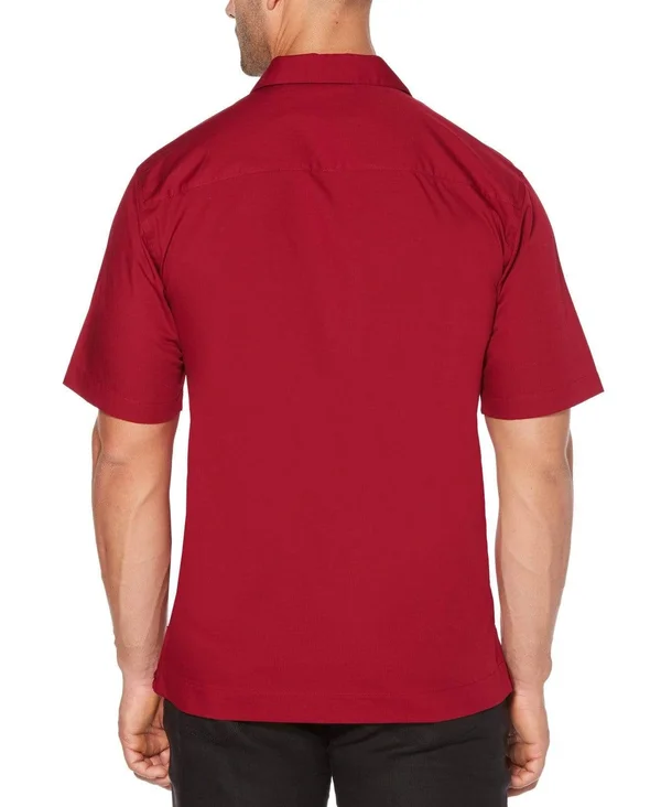 Cubavera Big and Tall Mens Short Sleeve Button-Down Shirt - 2X-Large Tall, Red