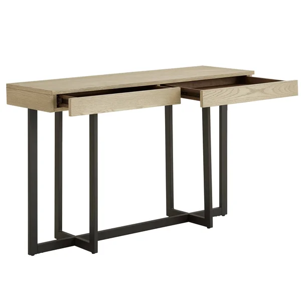 Eldersley Wood Finish Sofa Table with Two Drawers by Inspire Q Modern - Black Finish
