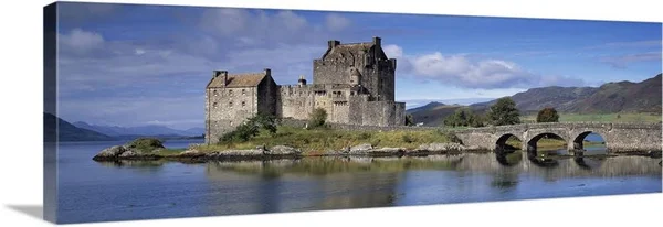 Castle on An Island Eilean Donan Loch Duich Dornie Highlands Region Scotland, Canvas Wall Art, 36x12, Great Big Canvas