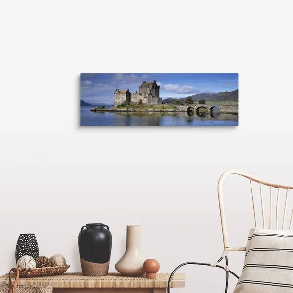 Castle on An Island Eilean Donan Loch Duich Dornie Highlands Region Scotland, Canvas Wall Art, 36x12, Great Big Canvas