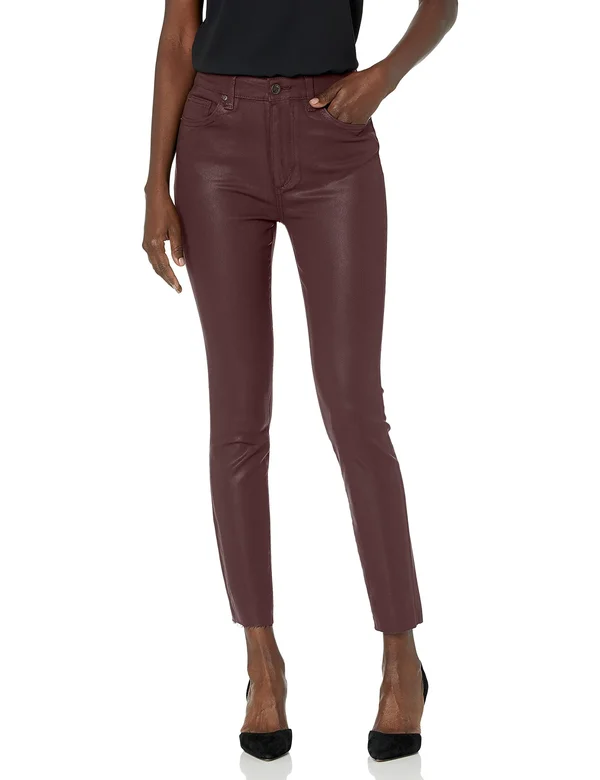 Joe&s Jeans The Charlie Skinny Ankle Jeans in Merlot - Red
