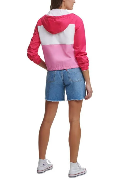 Levi&s Women's Retro Hooded Windbreaker Jacket - Pink Multi - Size S