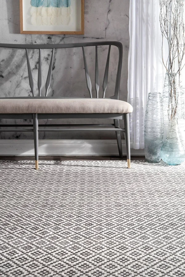 nuLOOM Holcombe Geometric Gray 4 ft. x 6 ft. Area Rug - Grey