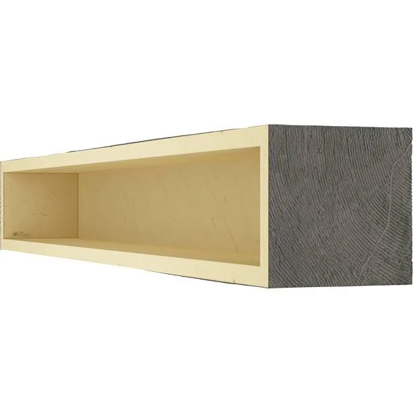Ekena Millwork MANURS08X08X48ES 8x22H x 8x22D x 48x22W Rough Sawn Faux Wood Fireplace Mantel, Aged Ash