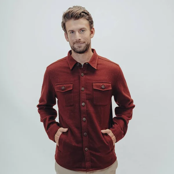 The Normal Brand Brightside Flannel Lined Jacket - Red - XXL