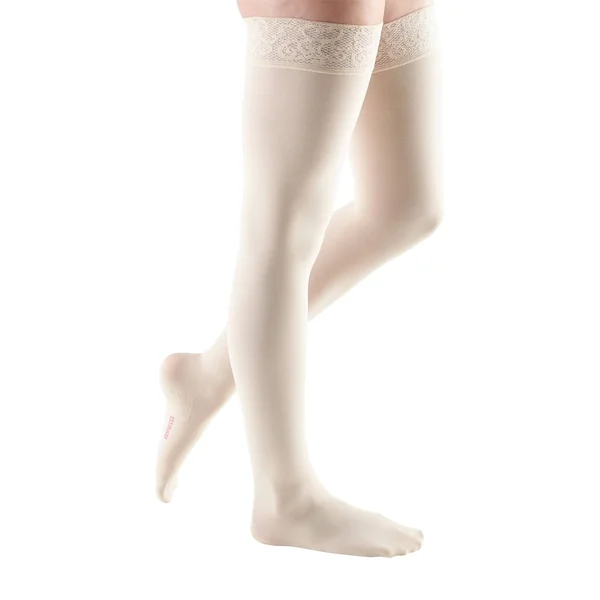 Mediven Comfort 15-20 mmHg, Thigh High Compression w/ Lace Band, Closed Toe