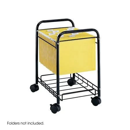 Safco 5224BL Wire Filing Carts Mobile Desk-Side File - Size: 21\, Black