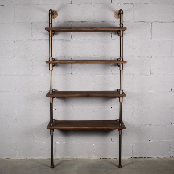 Sacramento Industrial Chic 33 Wide 4-Tier Etagere Bookcase