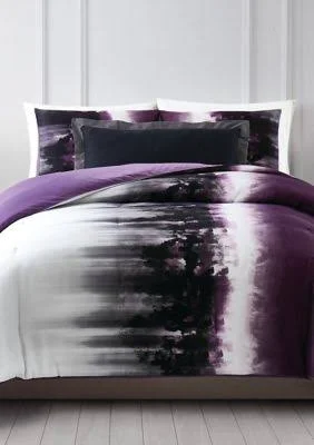 Vince Camuto Mirrea Comforter Set - King, White/Purple