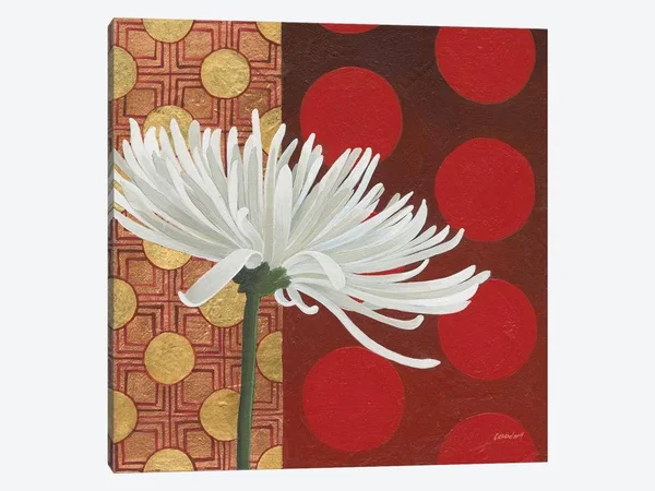 Kathrine Lovell Canvas Art Prints - Morning Chrysanthemum I ( Decorative Elements > Patterns > Polka Dot art)