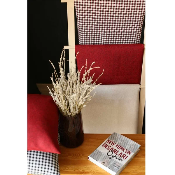 Boho-Chic Decorative Houndstooth Jacquard Pillow Covers 4 Pcs - 12x20 - Brown-Gray-Brown