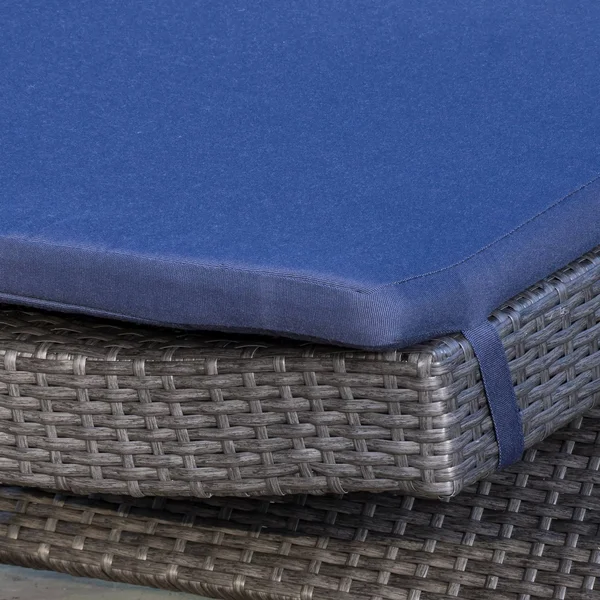Nassau Outdoor Grey Wicker Adjustable Chaise Lounge with Charcoal
