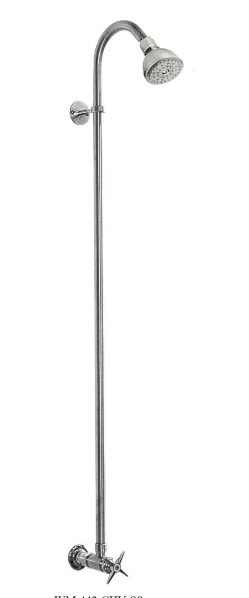 Outdoor Shower Company WM-442-CHV-SS Shower Heads with Pivotal Ball Joints per EA, Stainless Steel