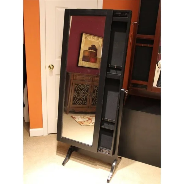 Powell Black Sliding Jewelry Armoire