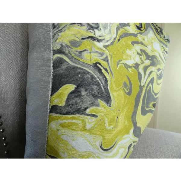 Plutus Medici Marble Ink Handmade Throw Pillow - Double Sided
