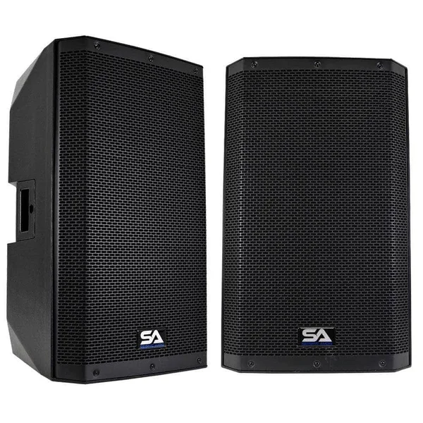 Seismic Audio - Riot-15 - Pair of Powered 15x22 1000 Watt Pa/dj Speakers with Bluetooth - DSP, Built in Mixer & Class D Ampli