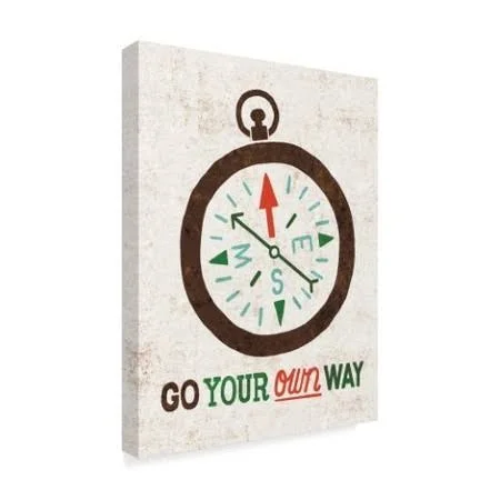 Trademark Fine Art 'Happy Camper Compass' Canvas Art by Michael Mullan, Size: 24 x 32