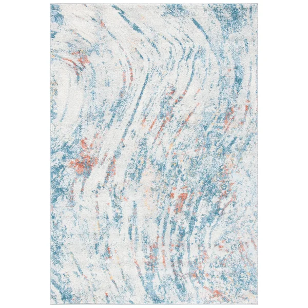 Safavieh Tulum Rug Collection TUL236A - Ivory, Dark Blue - 6& x 9&