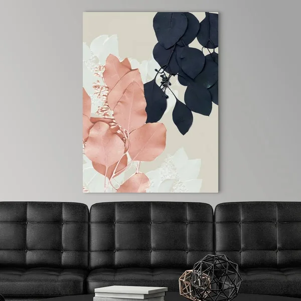 Indigo and Blush Leaves IV, Canvas Wall Art, 30x40, Great Big Canvas