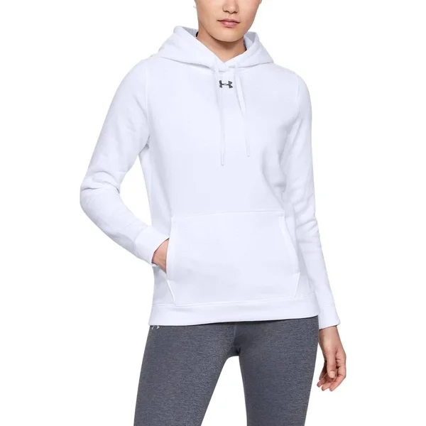 Under Armour Women's Hustle Fleece Hoodie - White - 3XL