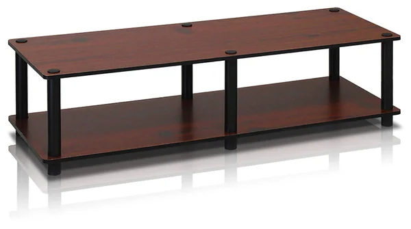 Furinno 41x22 Just Wide TV Stand, Black/Dark Brown by Ashley HomeStore