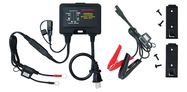 BatteryMINDer 1215C: 12 Volt-1.5 Amp Convertible Multi-Use On-Board - Benchtop Battery Charger, Battery Maintainer, and Battery D
