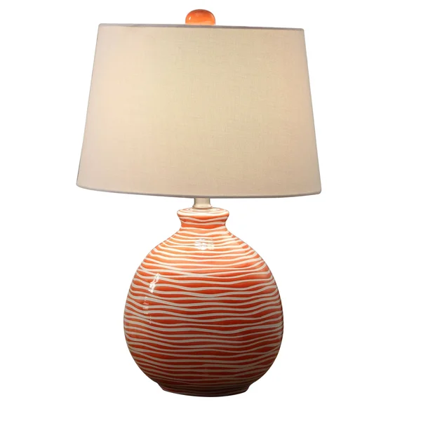 Ceramic Table Lamp with Shade On/Off CFL Bulb Included