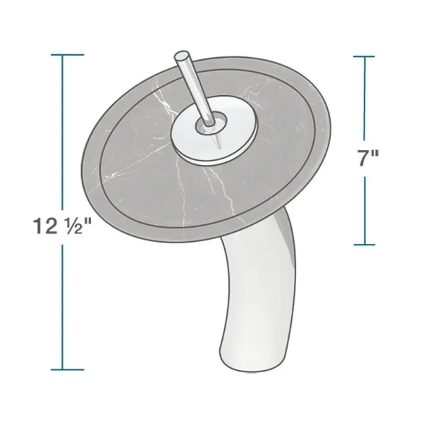 Mr Direct 851 Marble Granite Vessel Sink Ensemble with Oil-Rubbed Bronze Finish Waterfall Faucet - Pop-Up Drain, and Sink Ring