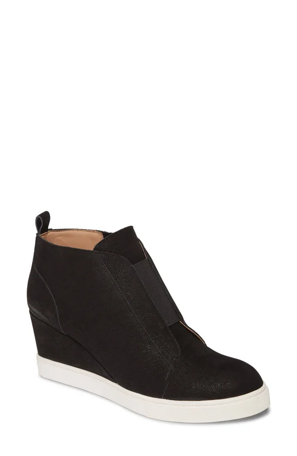 Women's Linea Paolo Felicia III Wedge Sneaker - Size 6.5 M - Black