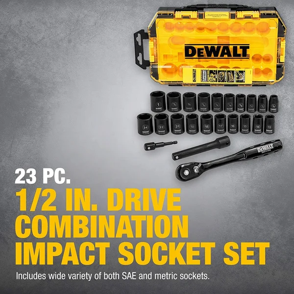 DeWalt DWMT74739 23 Piece 1/2x22 Drive Combination Impact Socket Set