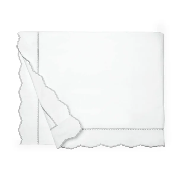 Sferra Pettine - Full/Queen Duvet Cover, White/Tin