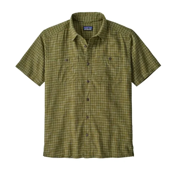 Patagonia Men's Back Step Shirt Ikat Net: Palo Green - XXL