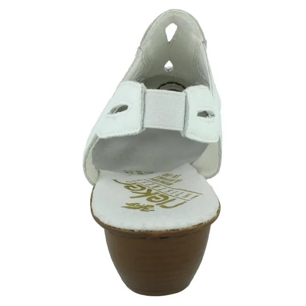 Rieker 43779-81 White Leather Womens Sandals 38 EU