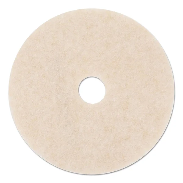 3M 3200 Topline Speed 24x22 White - Amber Burnishing Floor Pad - 5/Case