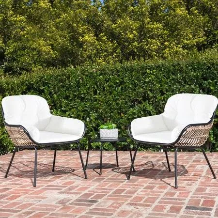 Bungalow Rose Anne 3 Piece Seating Group with CUSHION, White