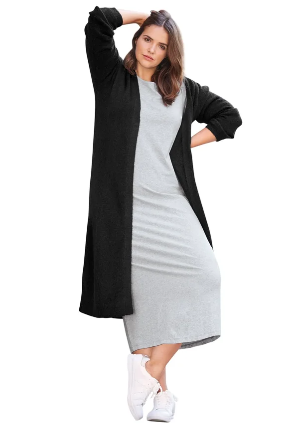 Plus Size Women's Nolita Duster Cardigan by ellos in Black - One Stop Plus